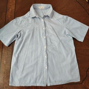 Blue Striped Short Sleeve Shirt